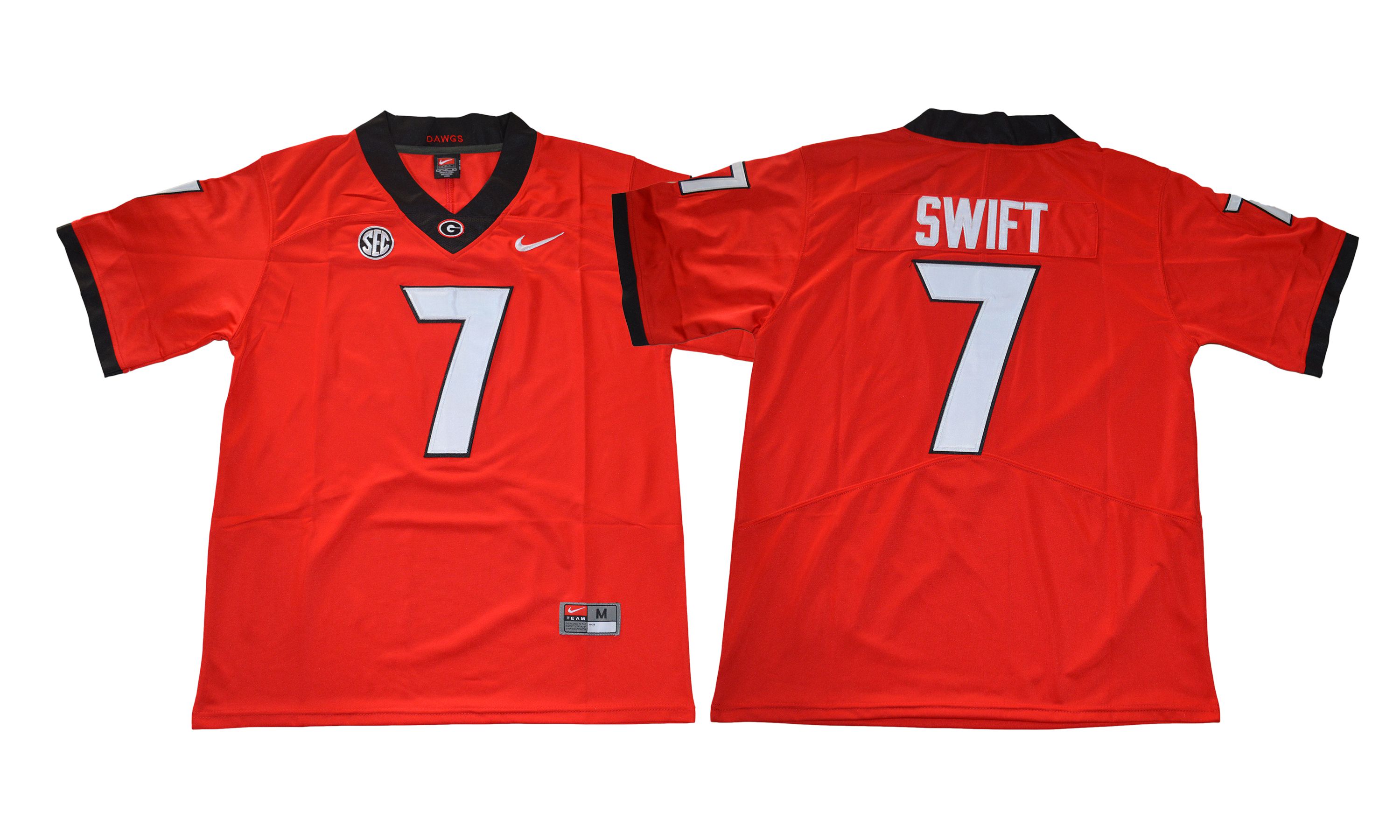 Men NCAA 2017 Georgia Bulldogs #7 Swift red jersey->ncaa teams->NCAA Jersey